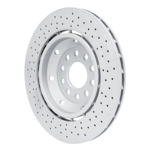 Audi RS6 Brake Rotor (1) - Right Rear - R1 Concepts - Drilled Carbon Alloy GeoMET - `03-`04
